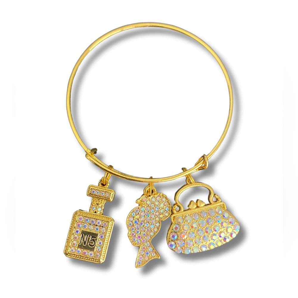 Custom “Her” Charm Bangle Bracelet